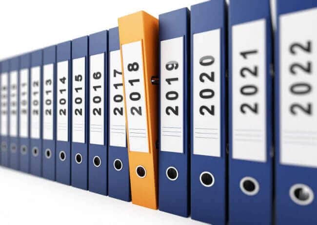 blue-box-files-in-a-line-labled-with-year-dates blue-box-files-in-a-line-labled-with-year-dates
