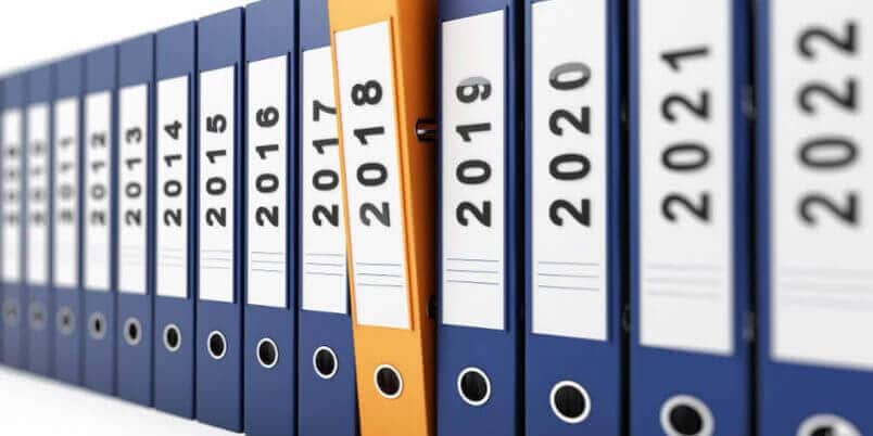 blue-box-files-in-a-line-labled-with-year-dates blue-box-files-in-a-line-labled-with-year-dates