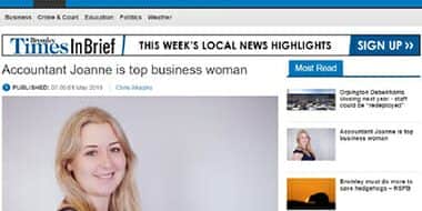 Bells Accountants Bromley Times press article KWIB