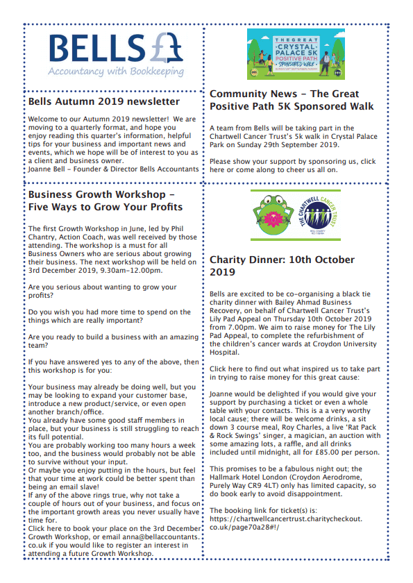 Read our Autumn 2019 Newsletter