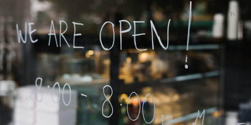 We are open business sign